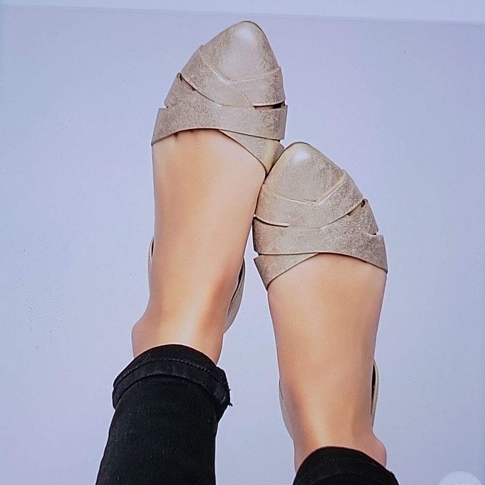 BRAND NEW EPICSTEP BRAIDED SLIP ON POINTE TOE WOMENS FLAT SHOE R3